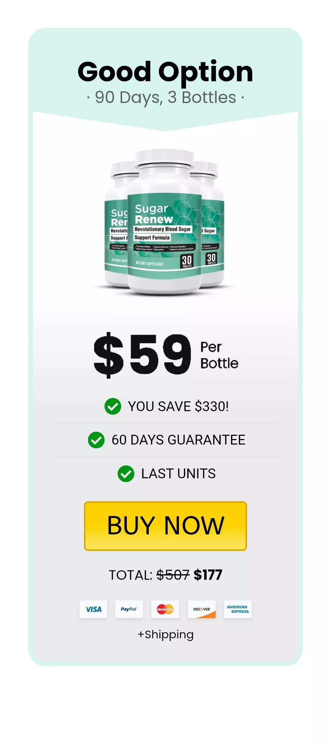 Sugar Renew™ 3 bottles pricing